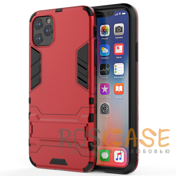 Фото Красный Transformer | Противоударный чехол-подставка для iPhone 12 / 12 Pro с мощной защитой корпуса