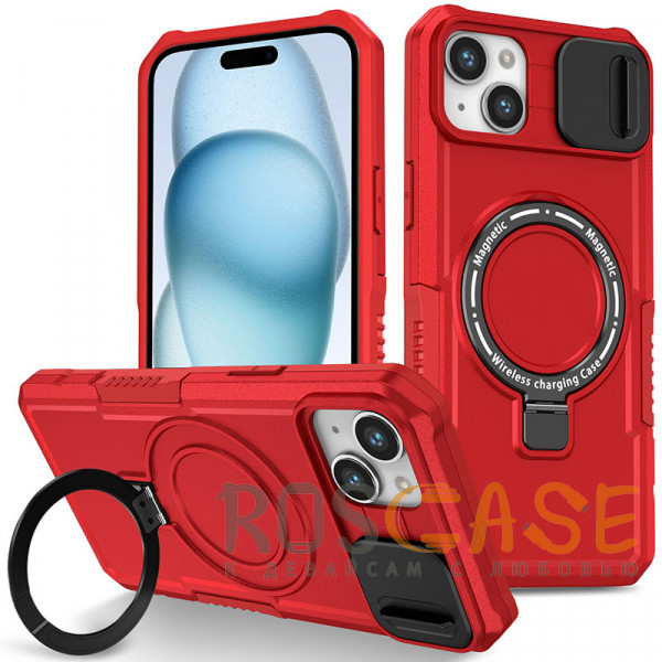 Фото Красный CamShield MagSafe | Противоударный чехол для iPhone 15 со шторкой для камеры