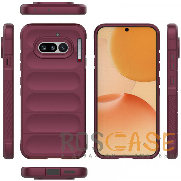 Фото Бордовый Flex Silicone | Противоударный чехол для Nothing Phone 4a Pro с защитой камеры и микрофиброй