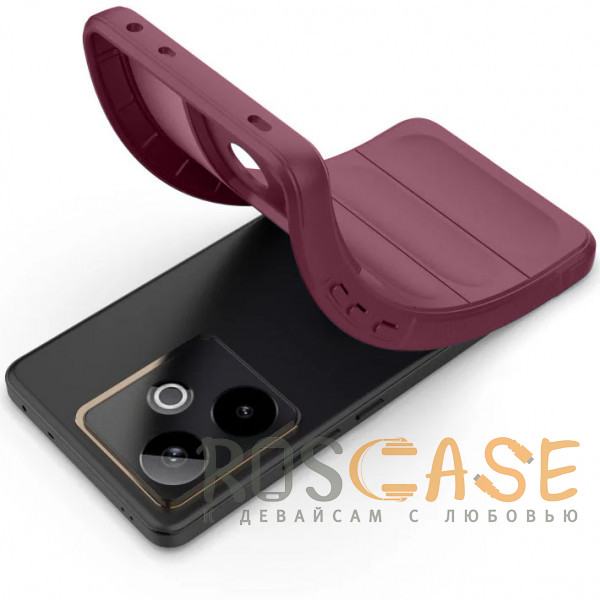 Фотография Бордовый Flex Silicone | Противоударный чехол для Realme GT7 / GT 7 / 7T с защитой камеры и микрофиброй