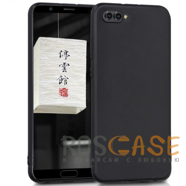 Фото Черный Гибкий силиконовый чехол для Huawei Honor 10 с  матовым покрытием