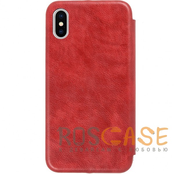 Изображение Красный Open Color 2 | Чехол-книжка на магните для iPhone X / XS с подставкой и внутренним карманом