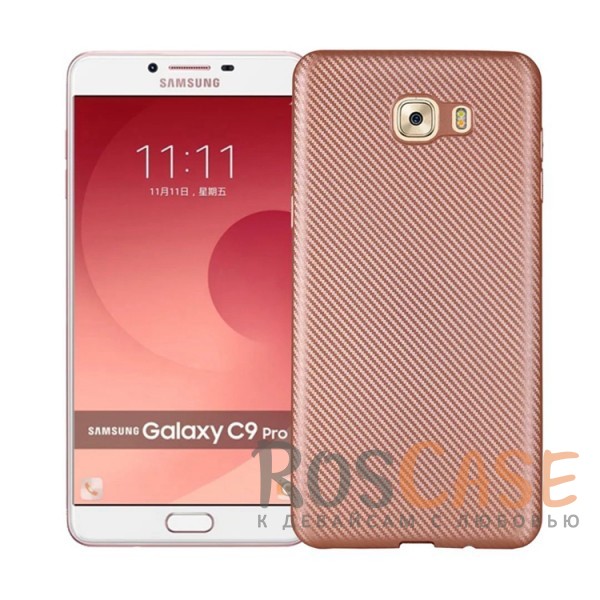 Фото Rose Gold Матовый чехол для Samsung Galaxy C9 Pro с текстурированной поверхностью под карбон