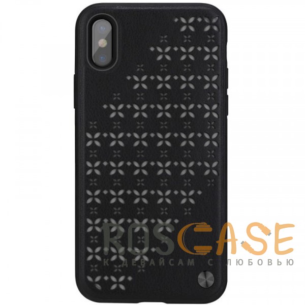 Фото Черный Nillkin Star | Пластиковый чехол для iPhone X / XS с кожаным покрытием и светящимся звездами