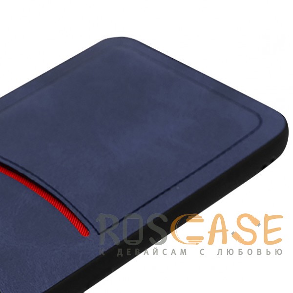 Фотография Синий ILEVEL | Чехол с кожаным покрытием и с карманом-визитницей для Huawei Mate 20 Pro