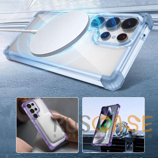 Изображение Синий Nature Magnetic | Прозрачный противоударный чехол с поддержкой MagSafe для Samsung Galaxy S26 Ultra