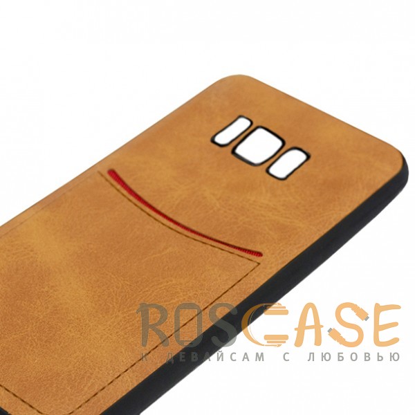 Фото Светло-коричневый ILEVEL | Чехол с кожаным покрытием и с карманом-визитницей для Samsung G950 Galaxy S8