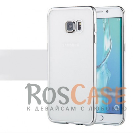 Фотография Серебряный Силиконовый чехол для Samsung Galaxy S6 G920F/G920D Duos с глянцевой окантовкой