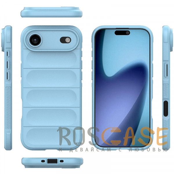 Фото Голубой Flex Silicone | Противоударный чехол для iPhone 17 Air с защитой камеры и микрофиброй