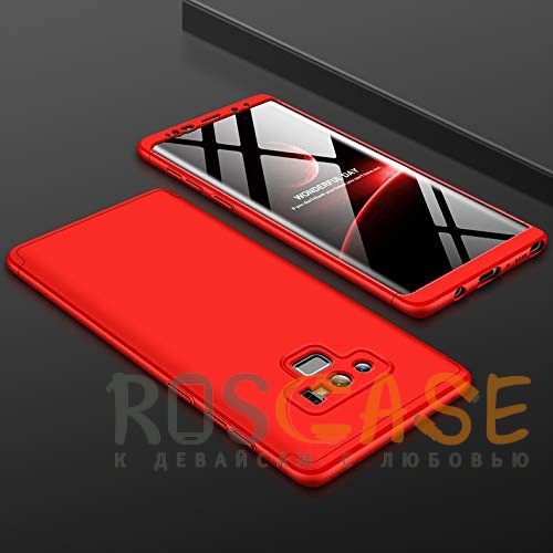 Фотография Красный GKK LikGus 360° | Двухсторонний чехол для Samsung Galaxy Note 9 с защитными вставками