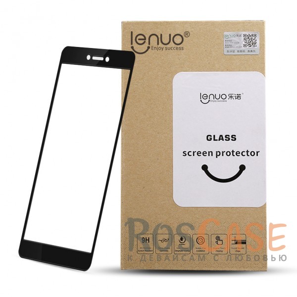 Изображение Черный Закаленное стекло Lenuo на весь экран с гибкими краями и защитой от отпечатков пальцев для Xiaomi Redmi 4X