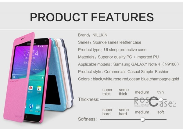 фото кожаный чехол (книжка) Nillkin Sparkle Series для Samsung N910H Galaxy Note 4