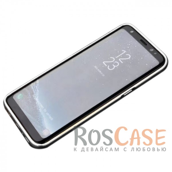 Изображение Черный Металлический чехол бампер для Samsung G955 Galaxy S8 Plus с зеркальной вставкой
