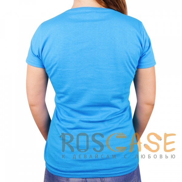 Фотография Голубой Muscle Rabbit | Женская футболка с принтом "Train hard"