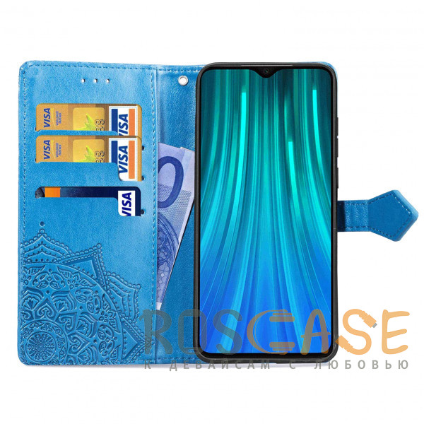 Фотография Синий Кожаный чехол (книжка) Art Case с визитницей для Xiaomi Redmi Note 8 Pro