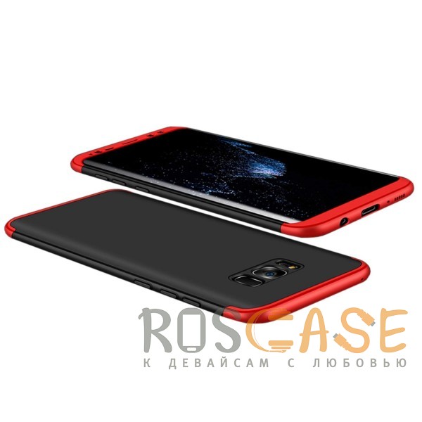 Изображение Черный / Красный GKK LikGus 360° | Двухсторонний чехол для Samsung G955 Galaxy S8 Plus с защитными вставками