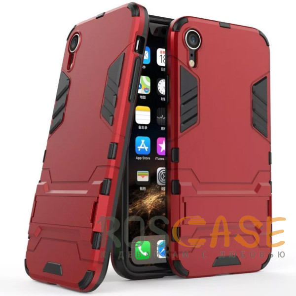 Фотография Красный Transformer | Противоударный чехол-подставка для iPhone XR с мощной защитой корпуса