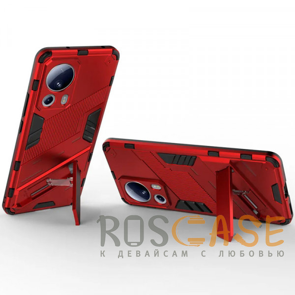 Фотография Красный Megatron | Противоударный чехол-подставка для Xiaomi Mi 13 Lite / Civi 2 с защитой камеры