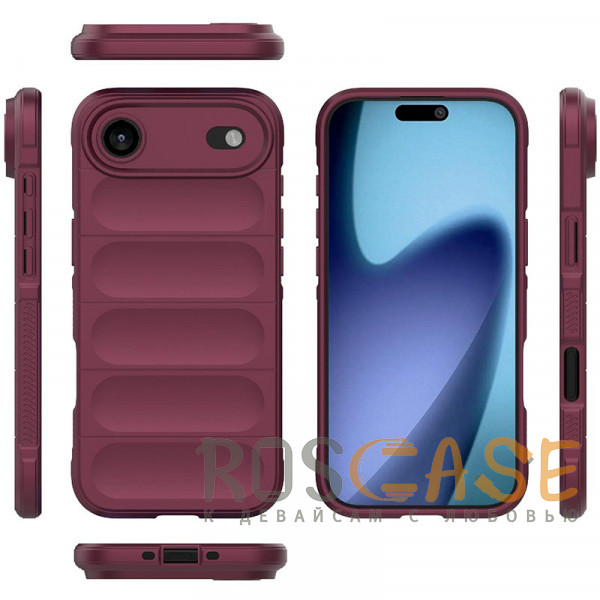 Фото Бордовый Flex Silicone | Противоударный чехол для iPhone 17 Air с защитой камеры и микрофиброй