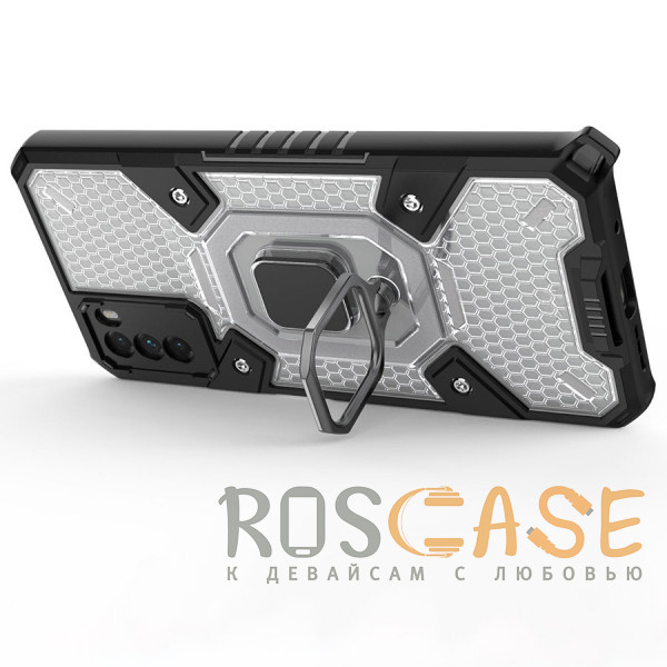 Изображение Черный Honeycomb Armor | Противоударный чехол с защитой камеры и кольцом для Xiaomi Poco M3
