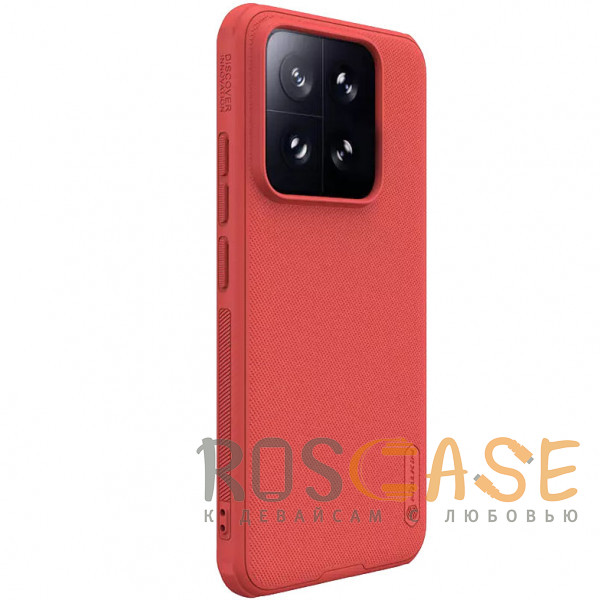 Фотография Красный Nillkin Super Frosted Shield Pro | Матовый чехол из пластика и ТПУ для Xiaomi Mi 14
