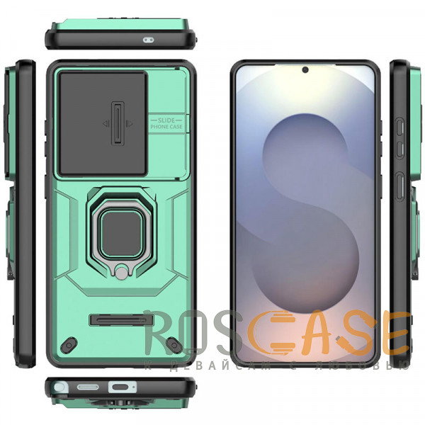 Изображение Зеленый Transformer Ring Holder | Противоударный чехол с кольцом и шторкой камеры для Samsung Galaxy S26 Ultra