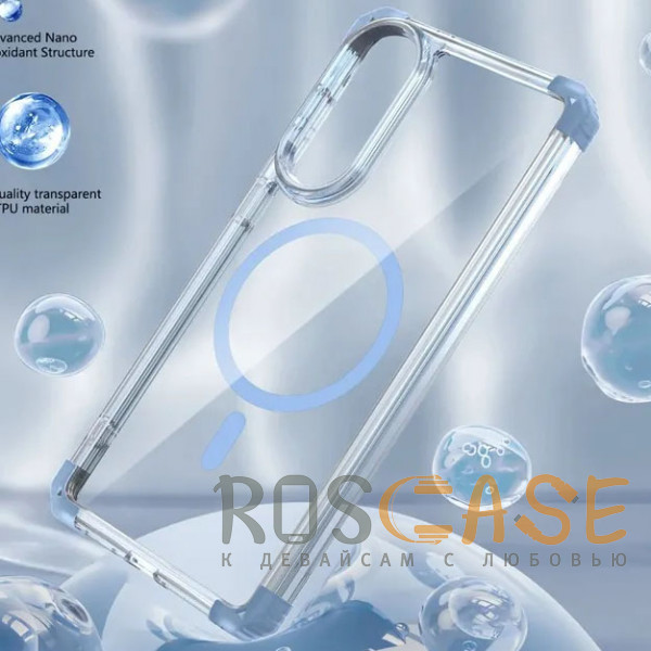 Фотография Синий Nature Magnetic | Прозрачный противоударный чехол с поддержкой MagSafe для Samsung Galaxy S25 Edge