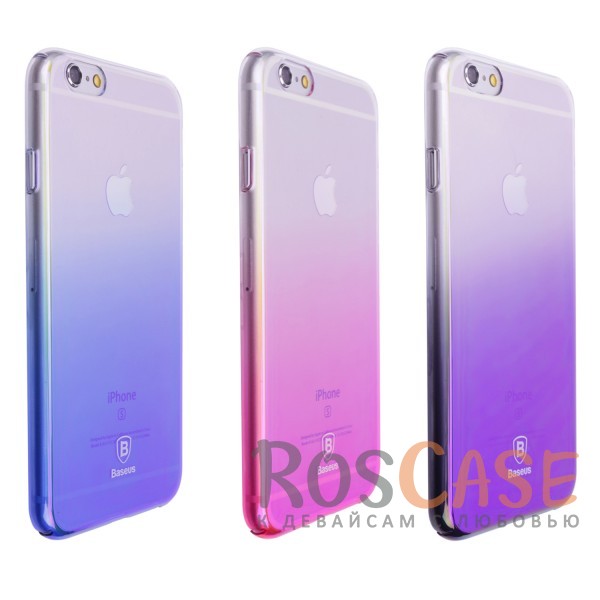 Фото Блестящая прозрачная накладка Baseus Glaze Ultrathin из тонкого пластика с бензиновым отливом и градиентной расцветкой для Apple iPhone 6/6s (4.7")