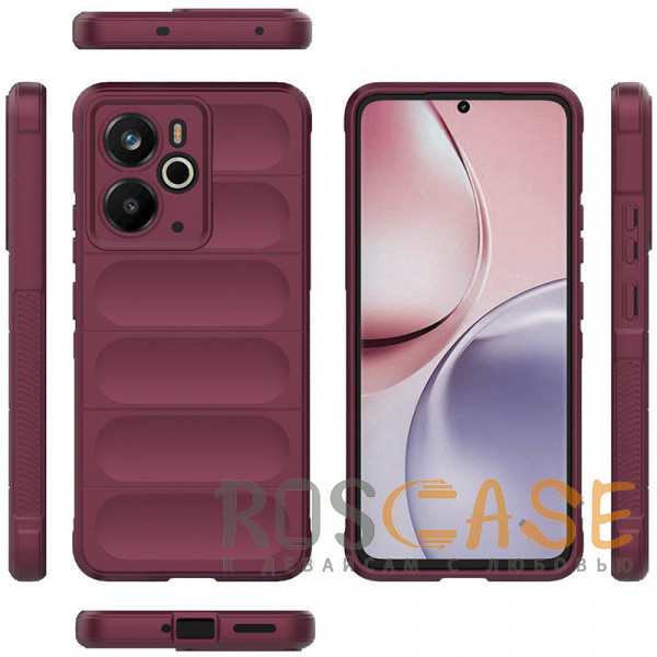 Фото Бордовый Flex Silicone | Противоударный чехол для Realme 14 5G с защитой камеры и микрофиброй