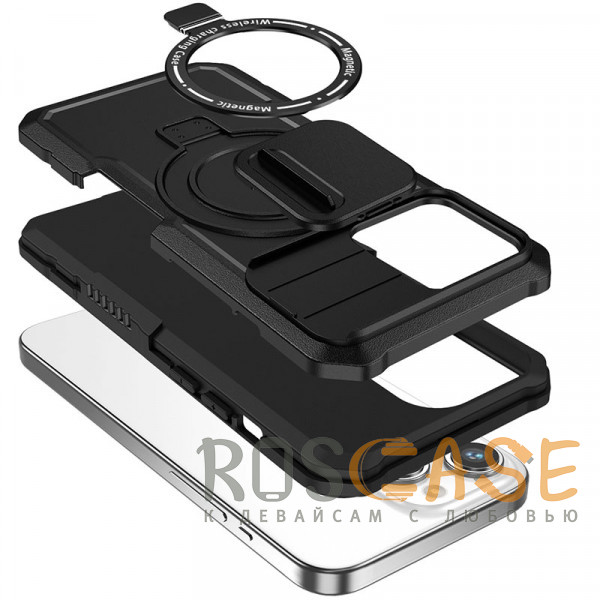 Фотография Черный CamShield MagSafe | Противоударный чехол для iPhone 15 Pro Max со шторкой для камеры