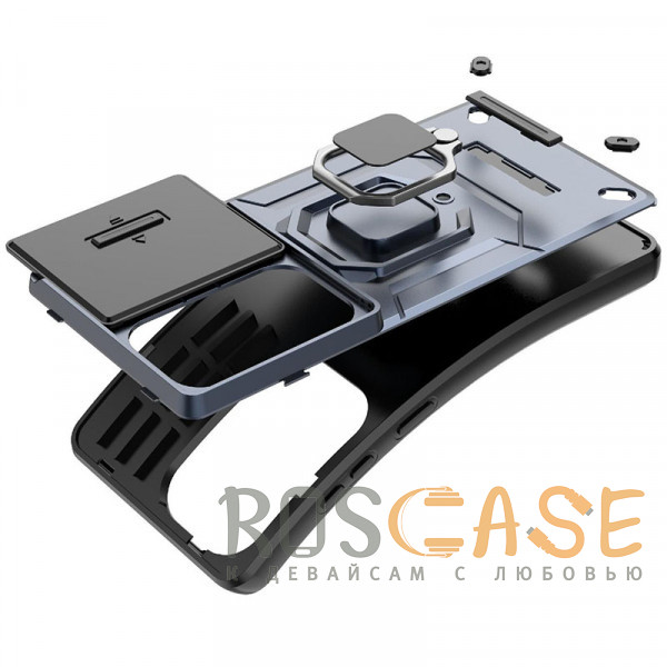 Фото Черный Transformer Ring Holder | Противоударный чехол с кольцом и шторкой камеры для Samsung Galaxy S26 Ultra