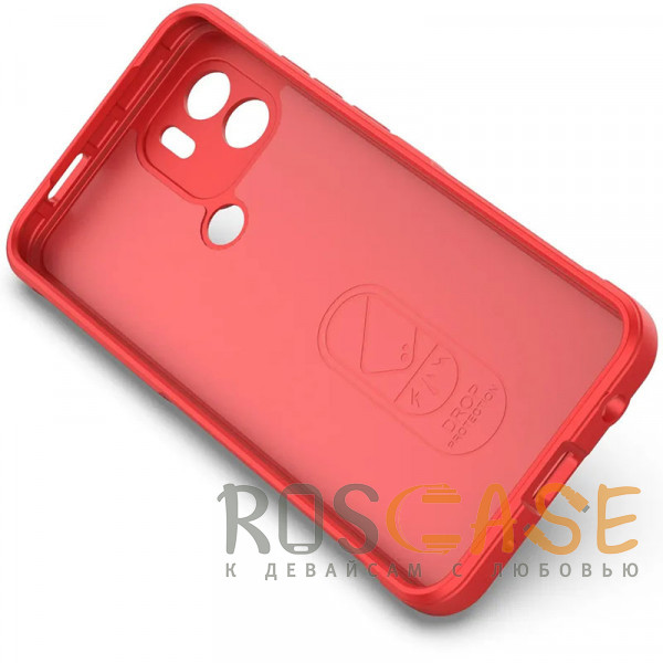 Изображение Красный Flex Silicone | Противоударный чехол для Xiaomi Redmi A1 Plus / A2 Plus / Poco C51 с защитой камеры и микрофиброй