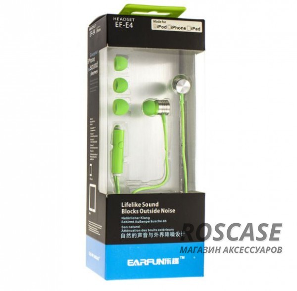 

Headset EF-E4 | Вакуумные наушники с плетеным кабелем и микрофоном (Зеленый)