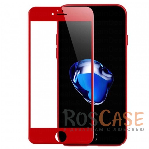 Фото Глянцевое стекло с цветной рамкой CaseGuru 3D с полной защитой выпуклого экрана для iPhone 7/8/SE (2020)