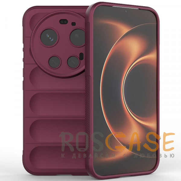 Фото Бордовый Flex Silicone | Противоударный чехол для Xiaomi Mi 17 Ultra с защитой камеры и микрофиброй