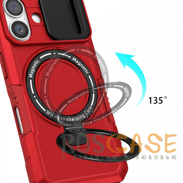 Фото Красный CamShield MagSafe | Противоударный чехол для iPhone 17 со шторкой для камеры