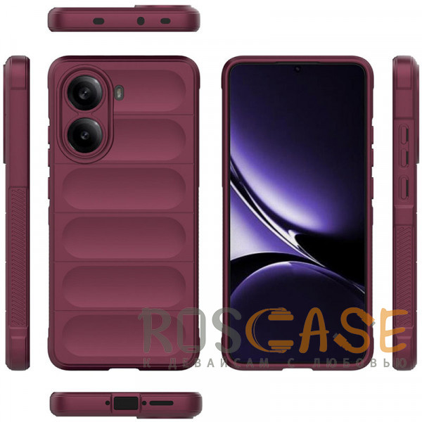 Фото Бордовый Flex Silicone | Противоударный чехол для Xiaomi Redmi Turbo 4 с защитой камеры и микрофиброй