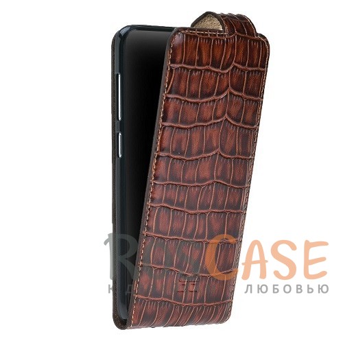 Фото Вертикальный чехол-флип из натуральной кожи с фактурой крокодиловой кожи с магнитной застежкой для Samsung Galaxy S8 Plus (G955)
