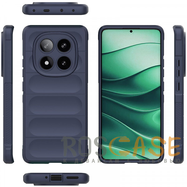 Фото Темно-синий Flex Silicone | Противоударный чехол для Xiaomi Redmi Note 14 Pro 4G с защитой камеры и микрофиброй