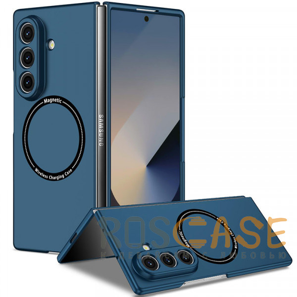 Фото Темно-синий Matte Shield | Тонкий матовый пластиковый чехол с поддержкой Magsafe для Samsung Galaxy Z Fold 8 Ultra