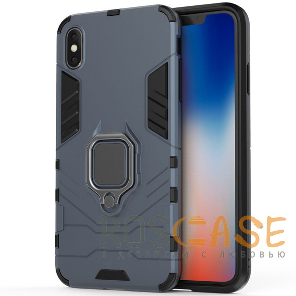 Фото Синий Transformer Ring | Противоударный чехол под магнитный держатель для iPhone X / XS
