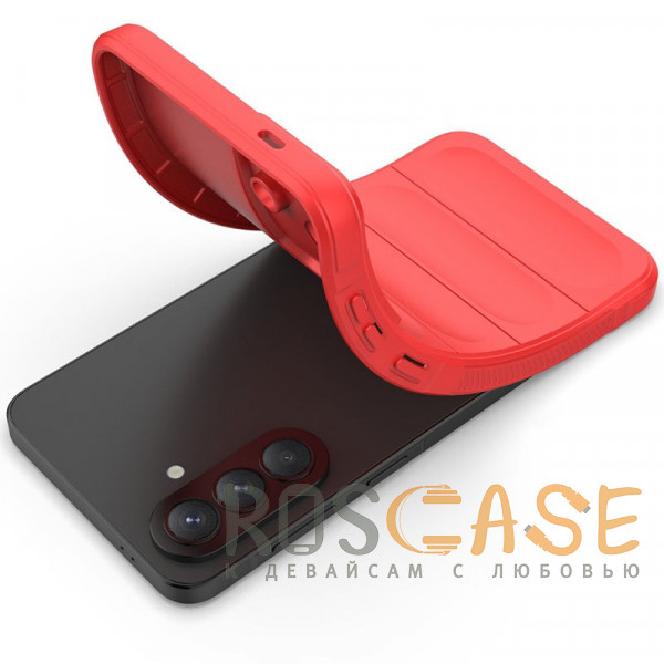 Фотография Красный Flex Silicone | Противоударный чехол для Samsung Galaxy A57 с защитой камеры и микрофиброй