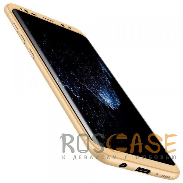 Фотография Золотой GKK LikGus 360° | Двухсторонний чехол для Samsung G955 Galaxy S8 Plus с защитными вставками