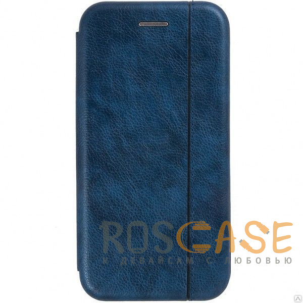 Фото Темно-синий Open Color 2 | Кожаный чехол-книжка для Samsung Galaxy S20 с магнитом и подставкой