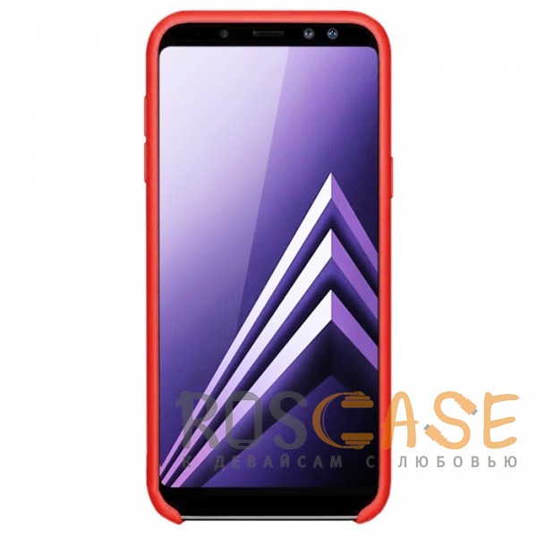 Фотография Красный / Red Силиконовый чехол для Samsung Galaxy A6 (2018) с покрытием soft touch