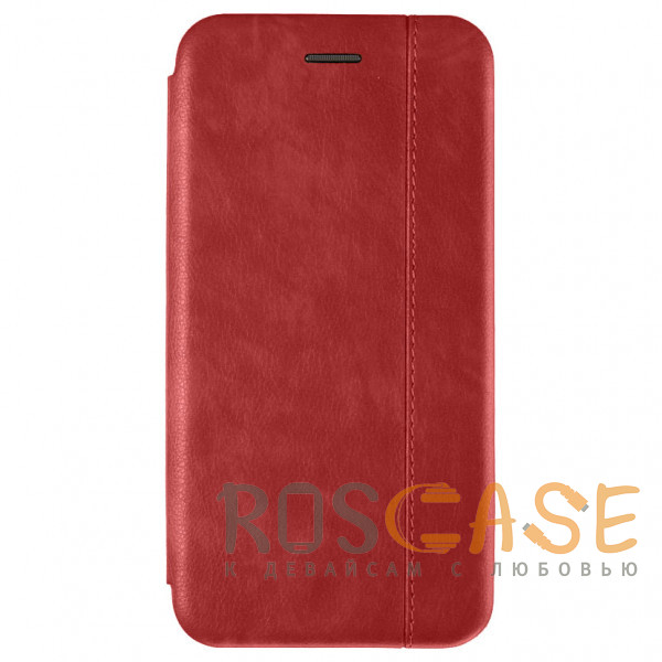 Фото Красный Open Color 2 | Кожаный чехол-книжка для Xiaomi Mi Note 10 Lite с магнитом и подставкой