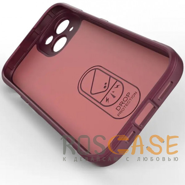 Изображение Бордовый Flex Silicone | Противоударный чехол для iPhone 15 с защитой камеры и микрофиброй