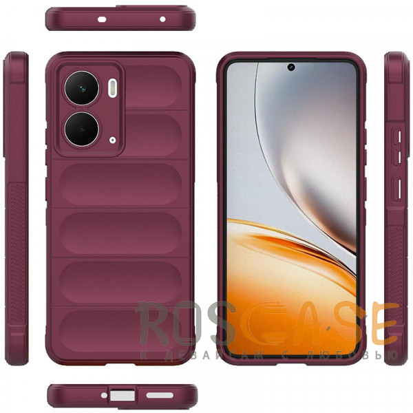 Фото Бордовый Flex Silicone | Противоударный чехол для Realme P3 5G / Neo 7X с защитой камеры и микрофиброй