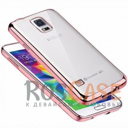 Фото Розовый Силиконовый чехол для Samsung G900 Galaxy S5 с глянцевой окантовкой