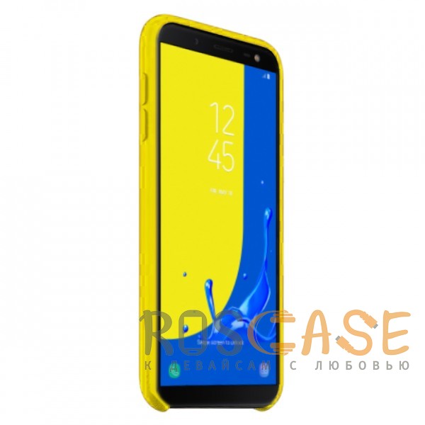Изображение Желтый / Yellow Силиконовый чехол для Samsung J600F Galaxy J6 (2018) с покрытием soft touch